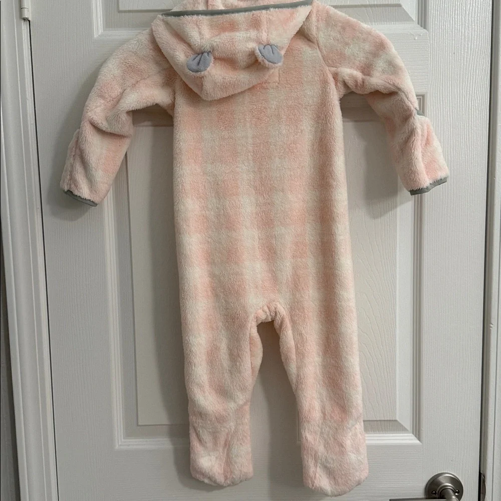 The North Face Campshire Pink White‎ Plaid Baby Fleece One Peice Onsie 18-24 M